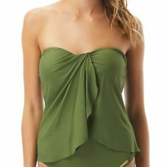 Vince Camuto Strapless Draped Tankini Top - Picture 1 of 2